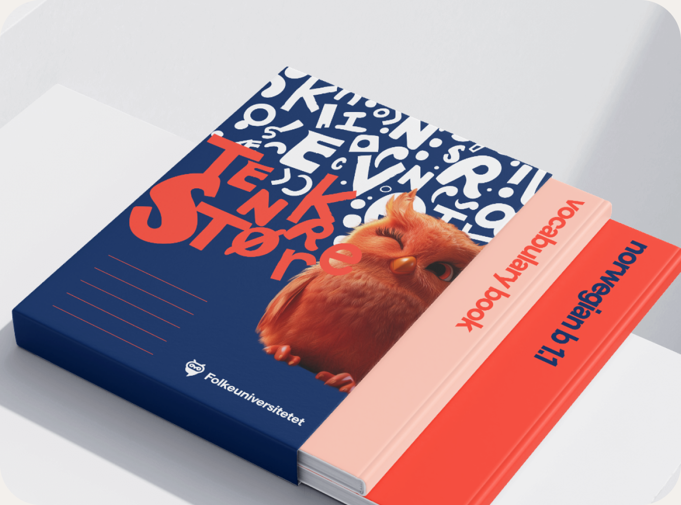 Folkeuniversitetet brand book with the owl mascot