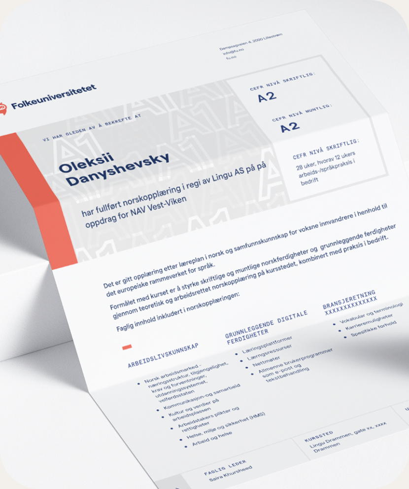 Folkeuniversitetet printed communication materials